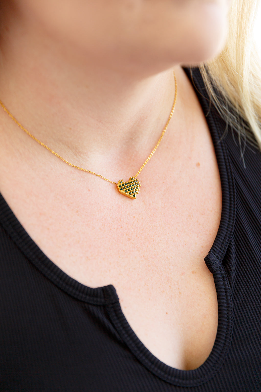 Checkered Heart Hypoallergenic Necklace