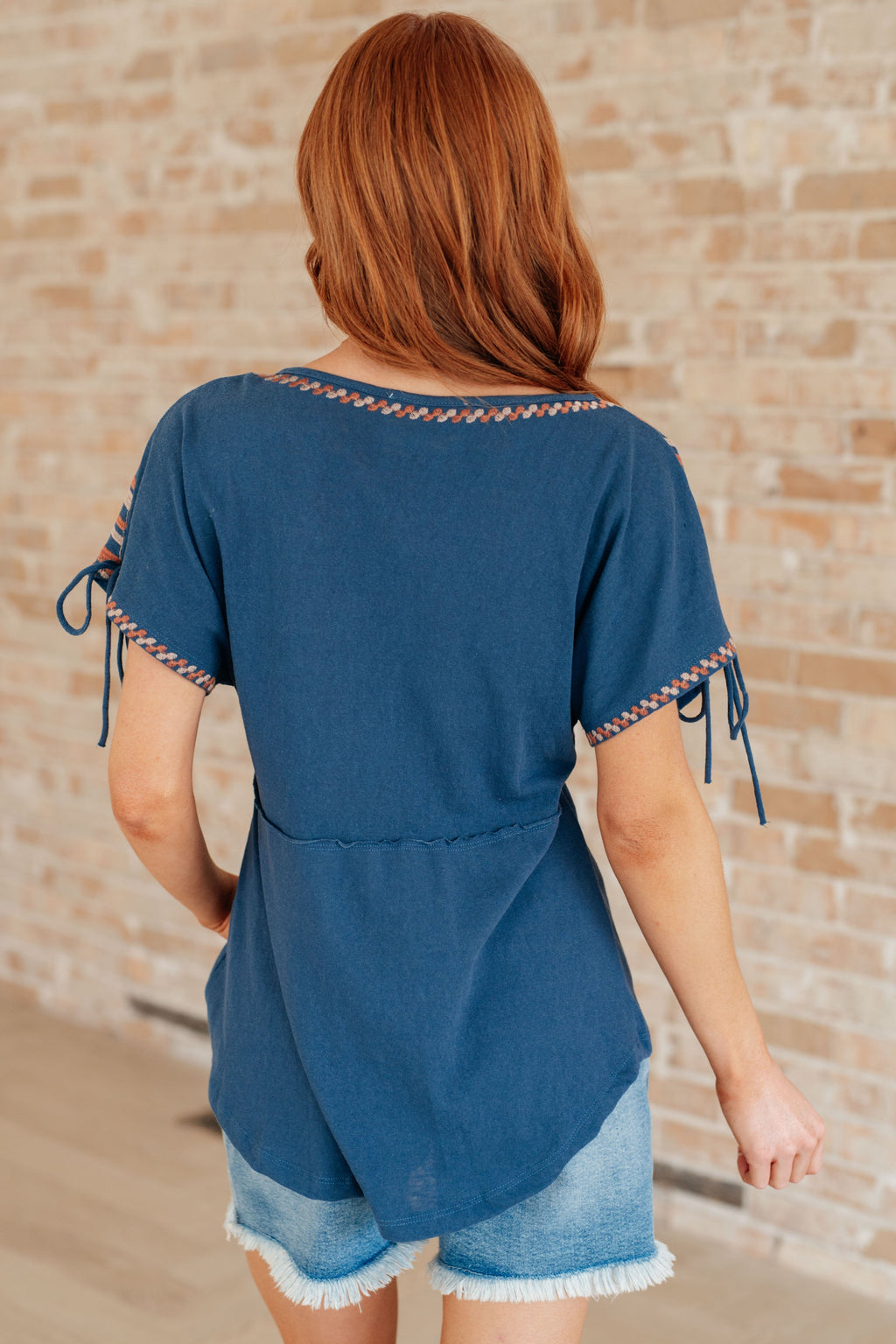 Embroidered Beauty V Neck Blouse