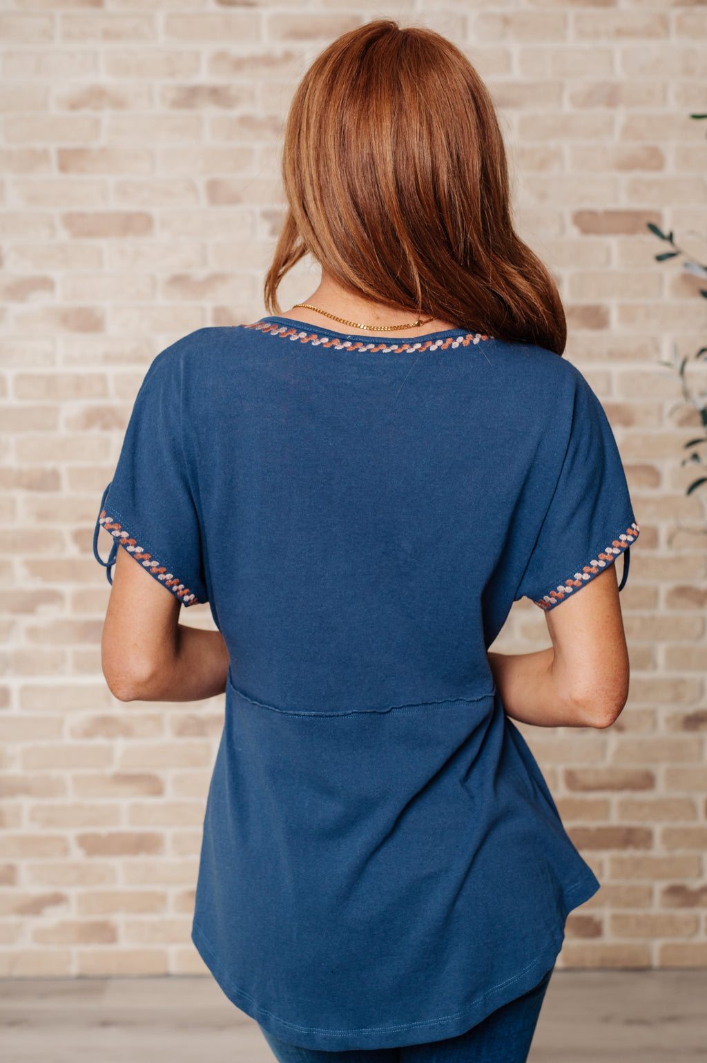 Embroidered Beauty V Neck Blouse