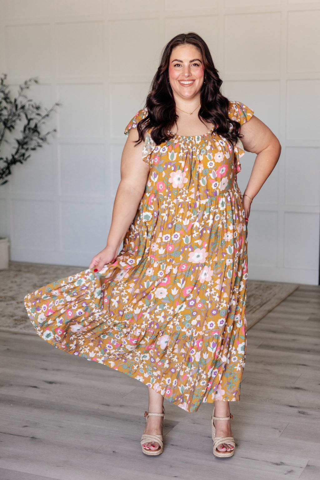 Summer Nights Flutter Sleeve Dress