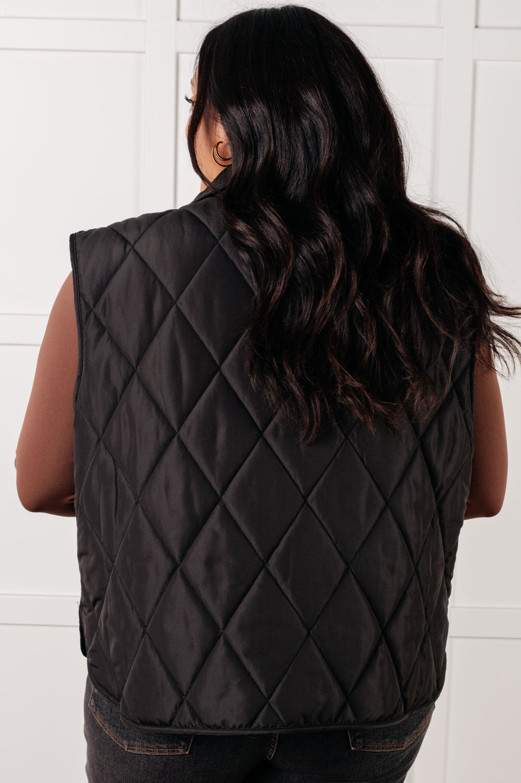 Quilted Puffer Vest in Noir