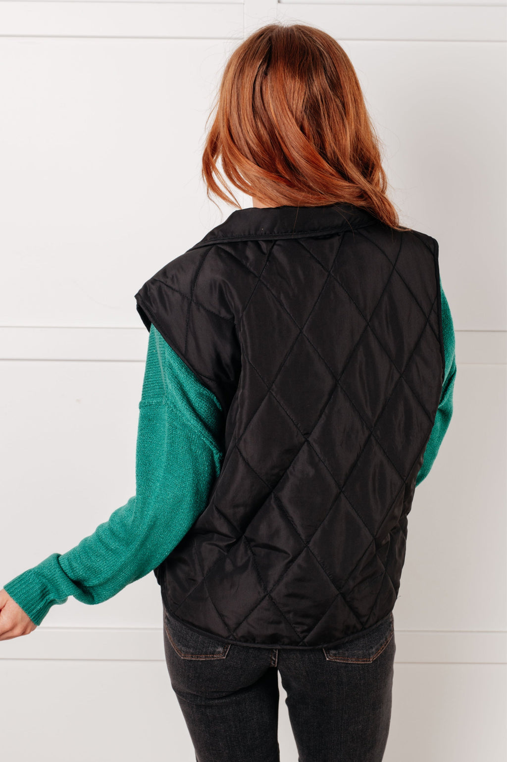 Quilted Puffer Vest in Noir