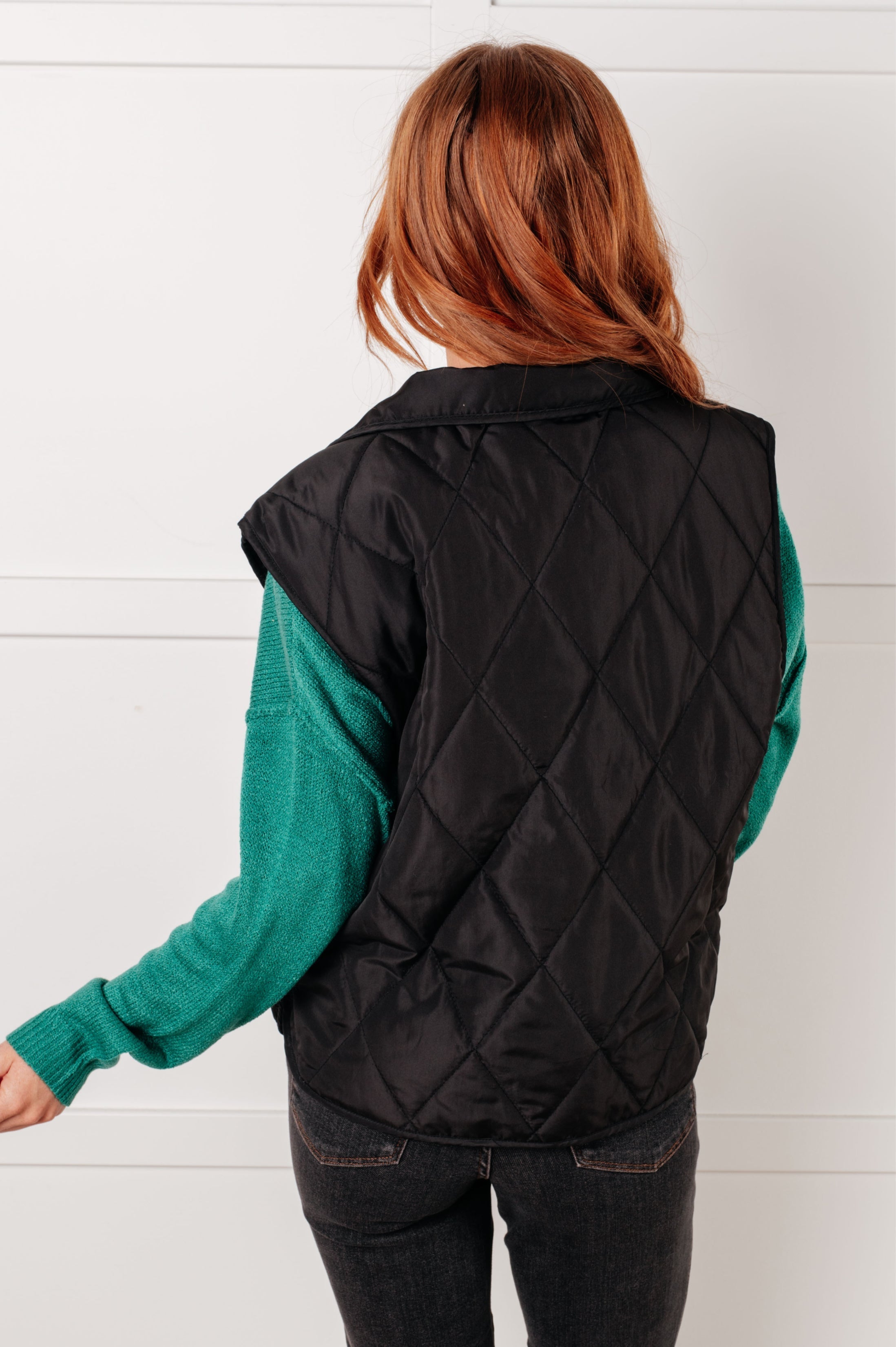 Quilted Puffer Vest in Noir