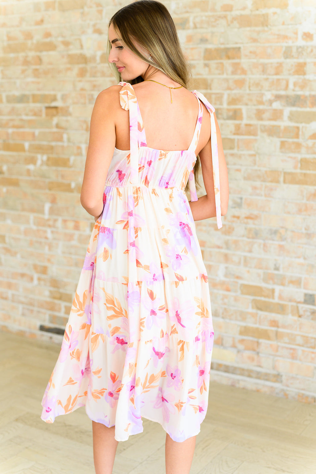 Tea Party Pastel Petals Floral Midi Dress