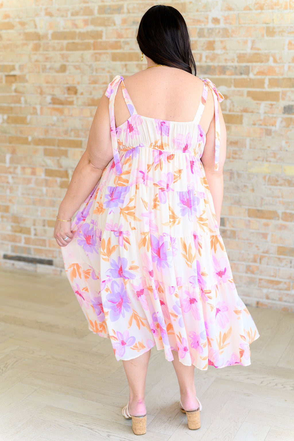 Tea Party Pastel Petals Floral Midi Dress