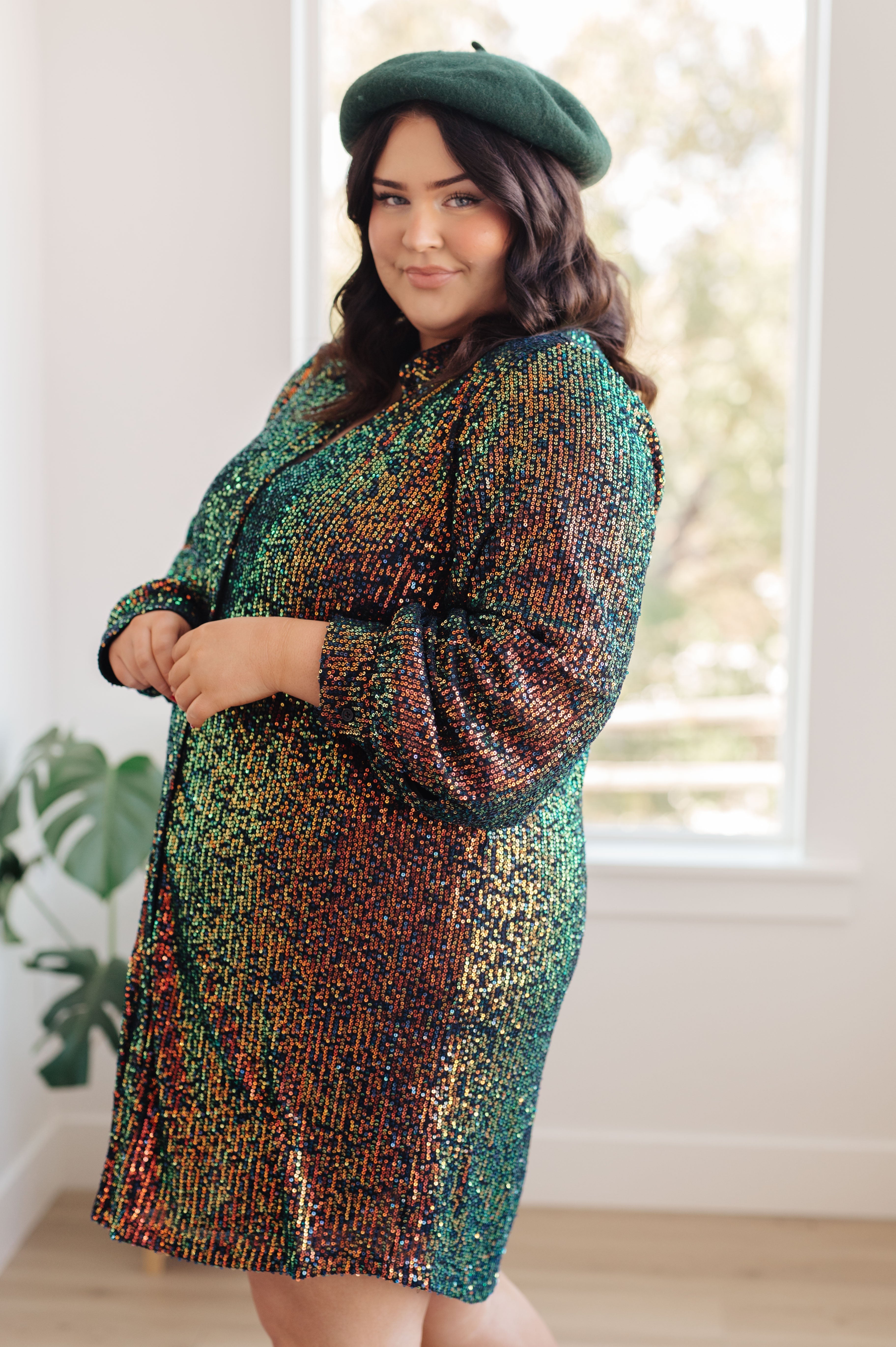 Sequin Shirt Dress in Shimmering Swifty Splendor -FINAL SALE-