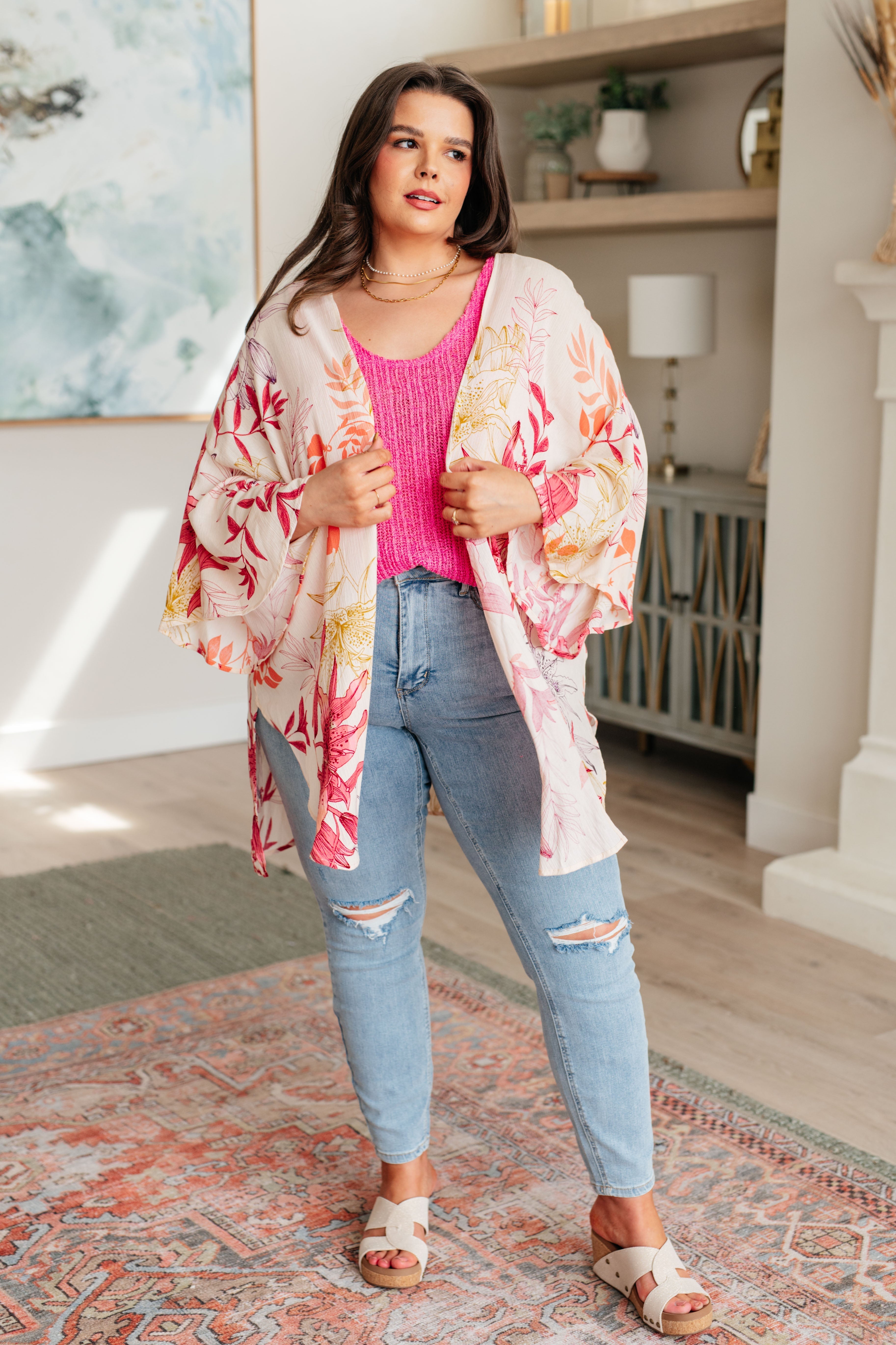 Vacay Vibes Bell Sleeve Kimono Coverup