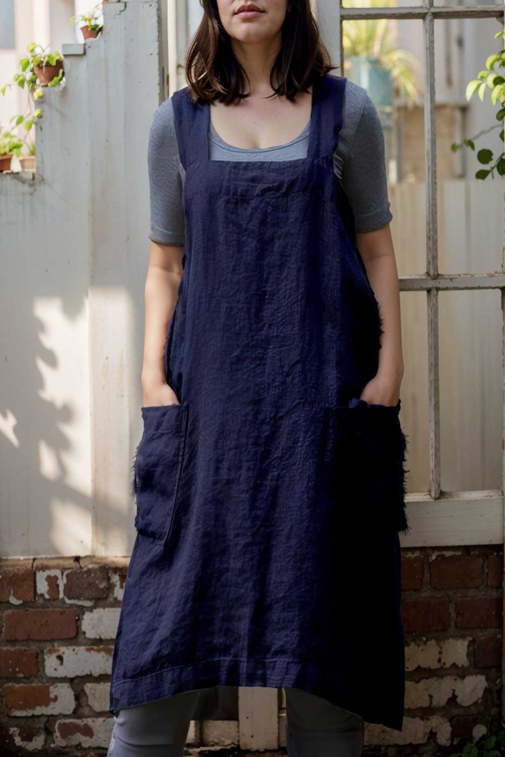 solid home service loose short dress with pocket bare a line square tube