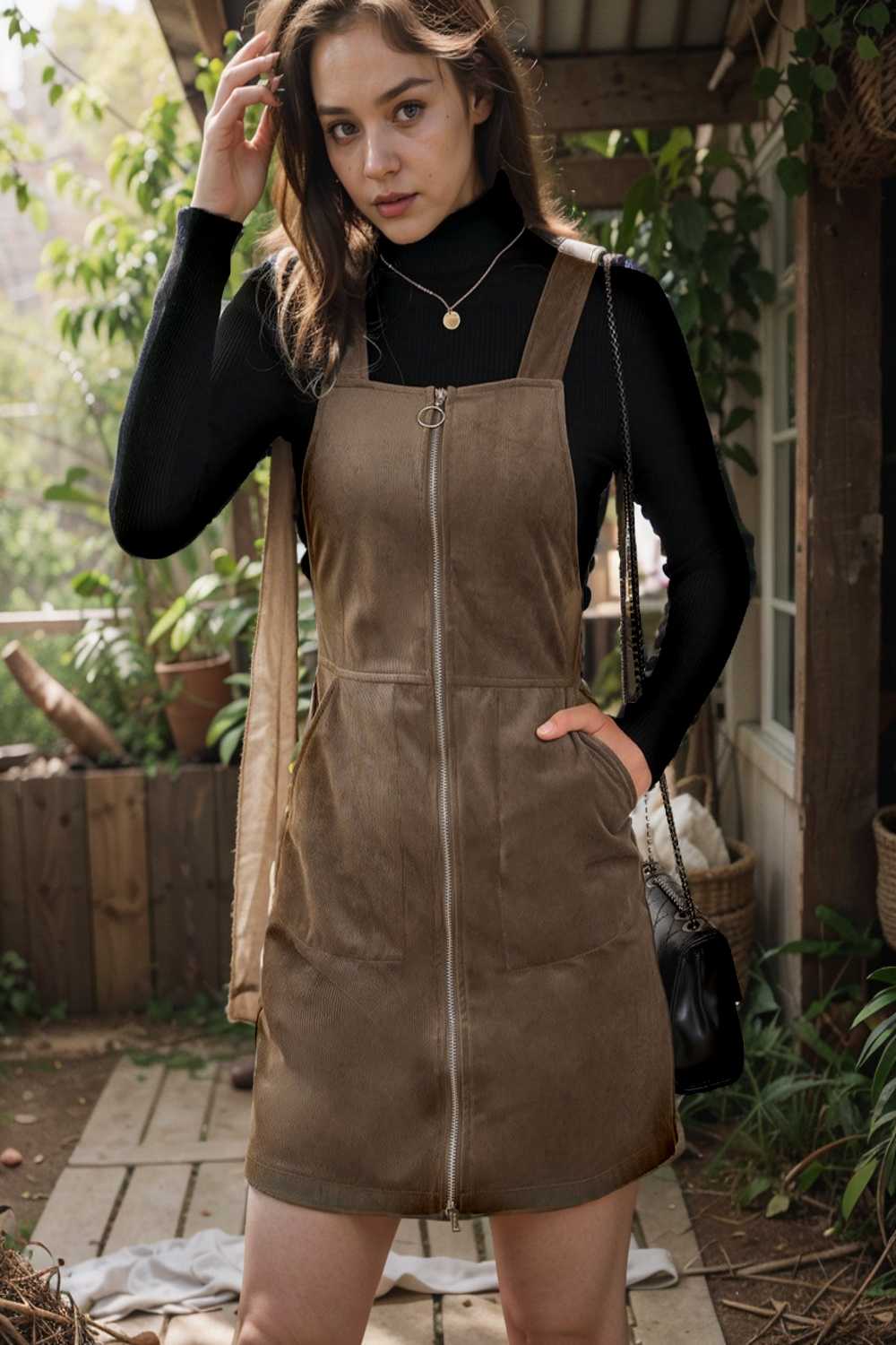 solid home service loose short dress with pocket bare a line square tube