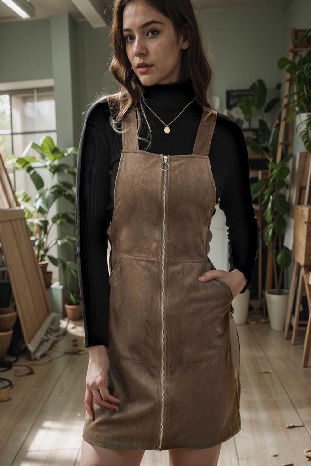 solid home service loose short dress with pocket bare a line square tube