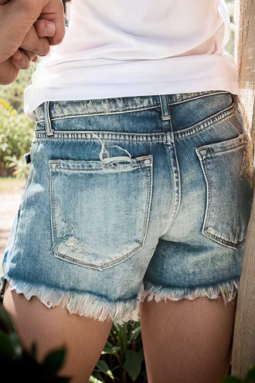 stylish high waist distressed denim shorts