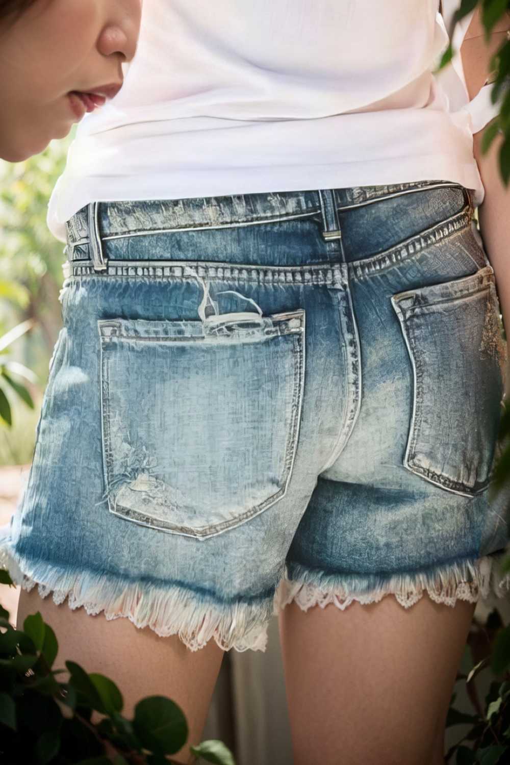 stylish high waist distressed denim shorts