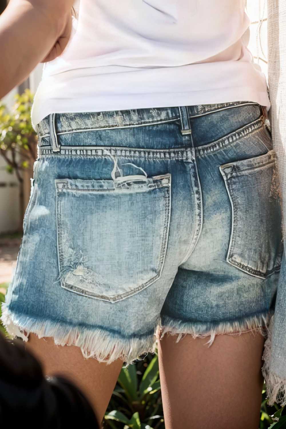 stylish high waist distressed denim shorts