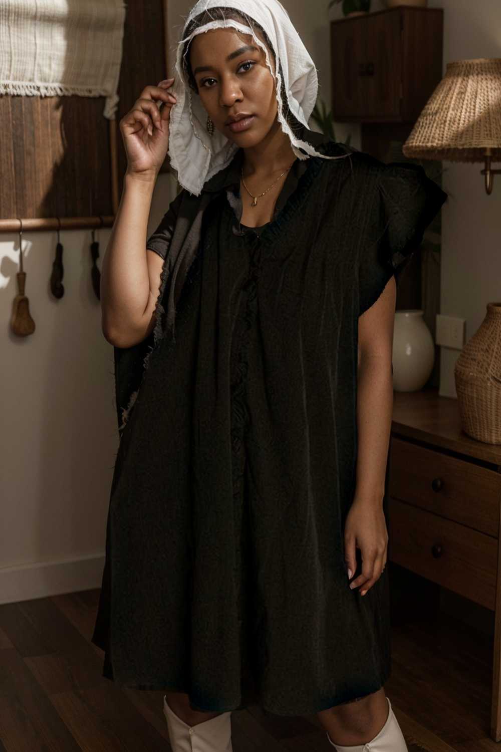 sweet black ruffle sleeve v neck mini shift dress