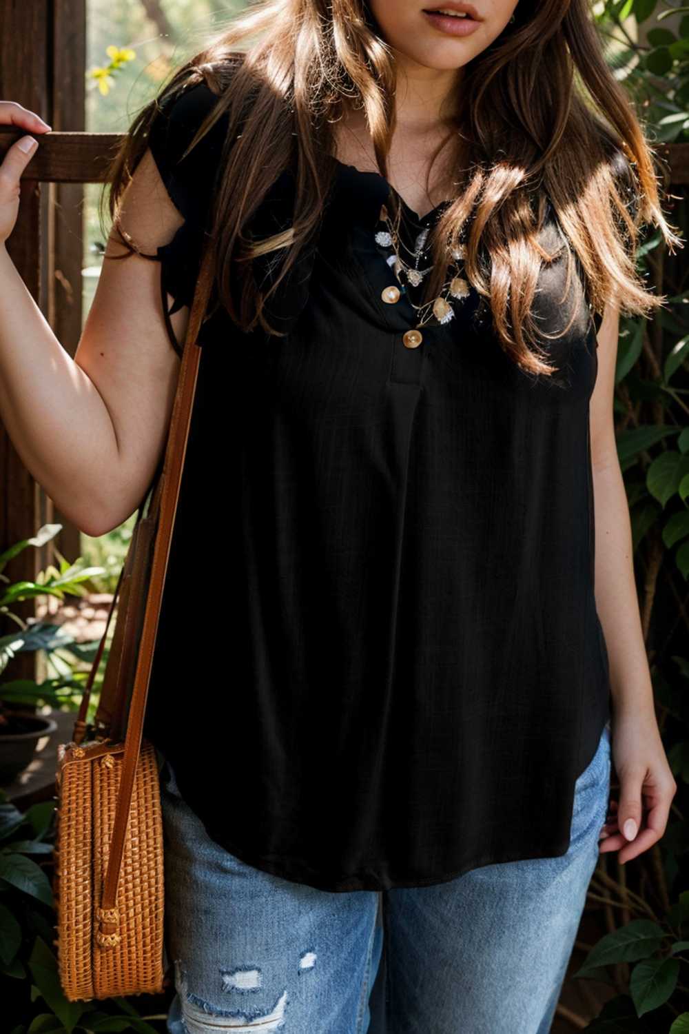 temperament commuter ruffle stitching v neck pullover sleeveless vest