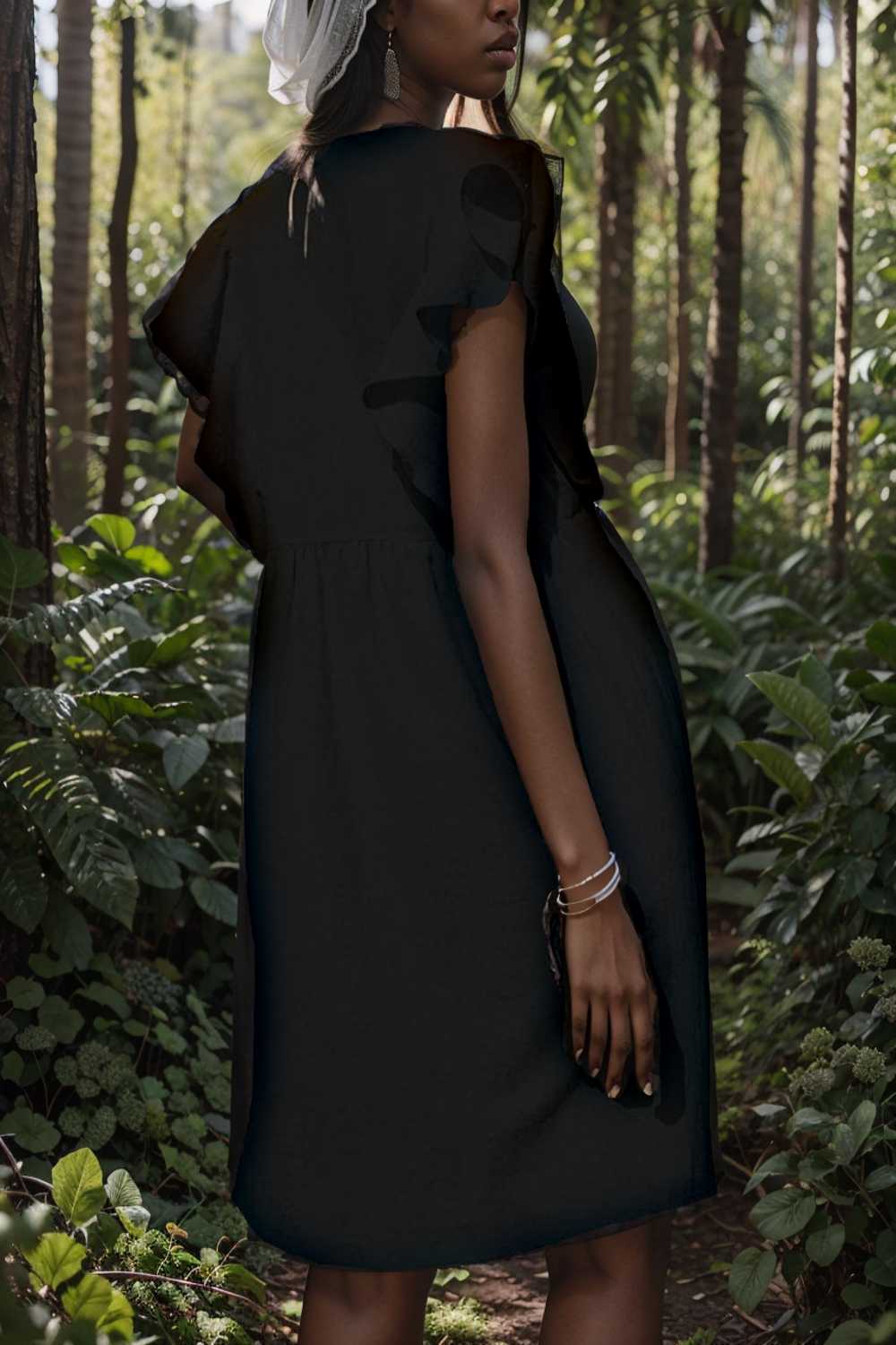 v neck button up all match fashion mini dress