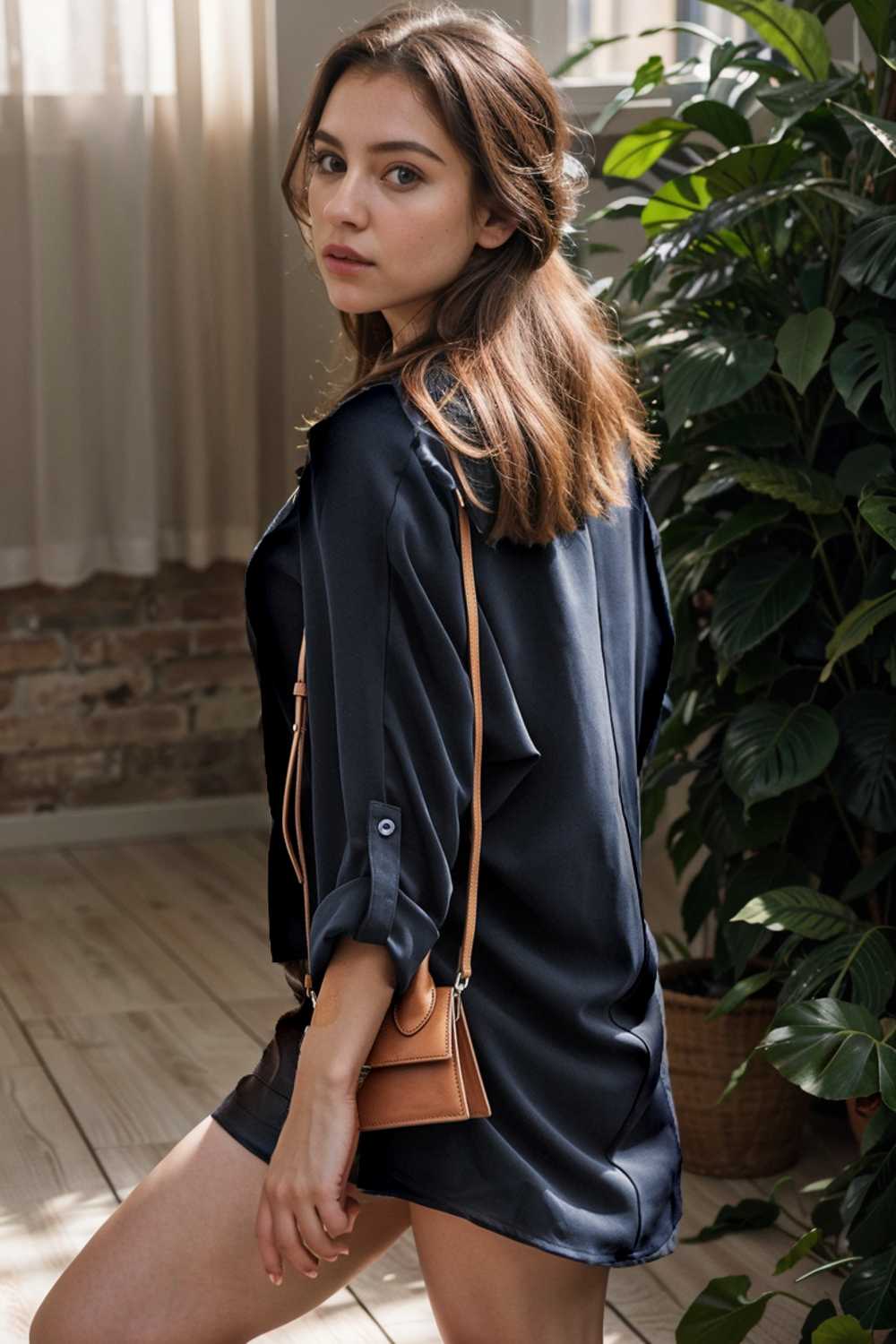 v neck long sleeved chiffon solid blouse drop shoulder closed shirt