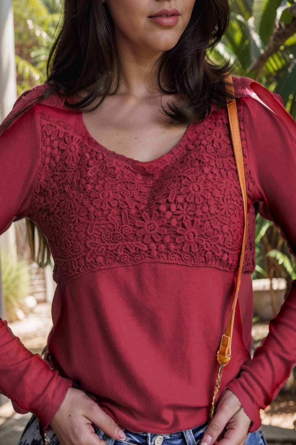 v neck printed casual blouse with long sleeves