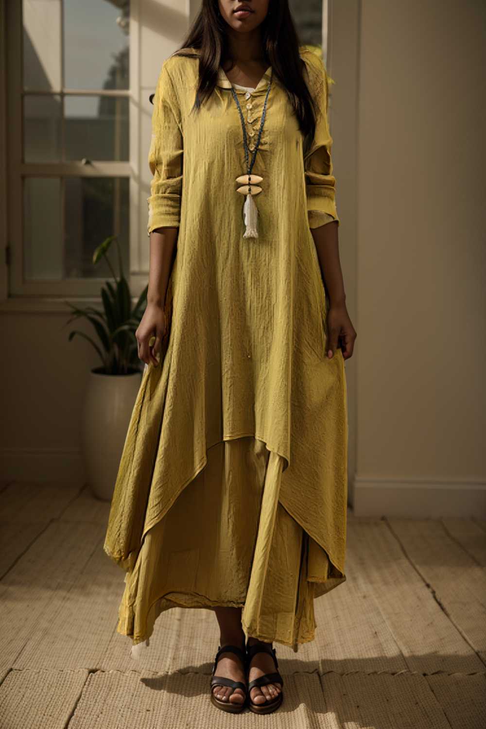 women s plus size casual dress swing dress solid color long dress maxi dress long sleeve button fake two piece v neck