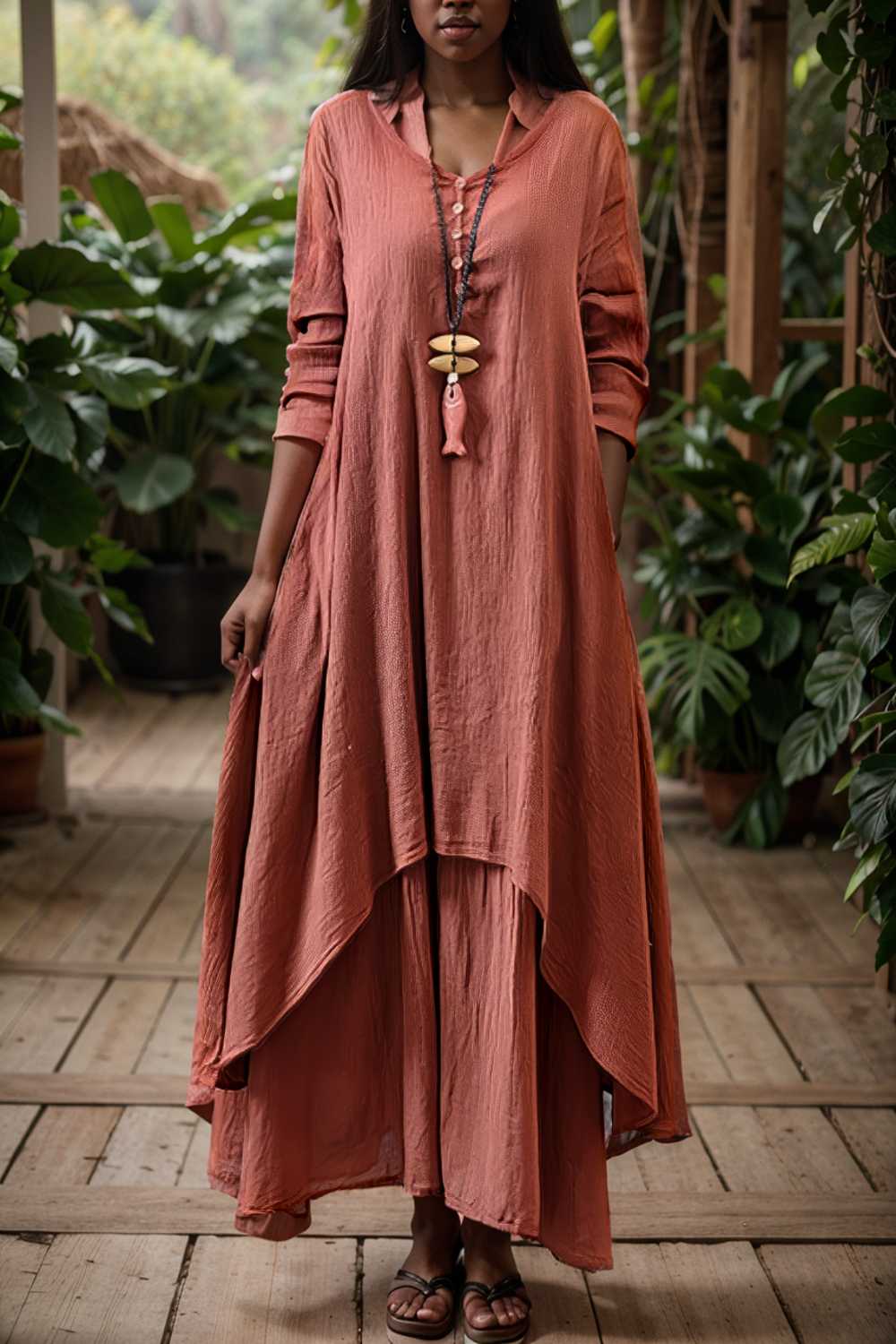 women s plus size casual dress swing dress solid color long dress maxi dress long sleeve button fake two piece v neck