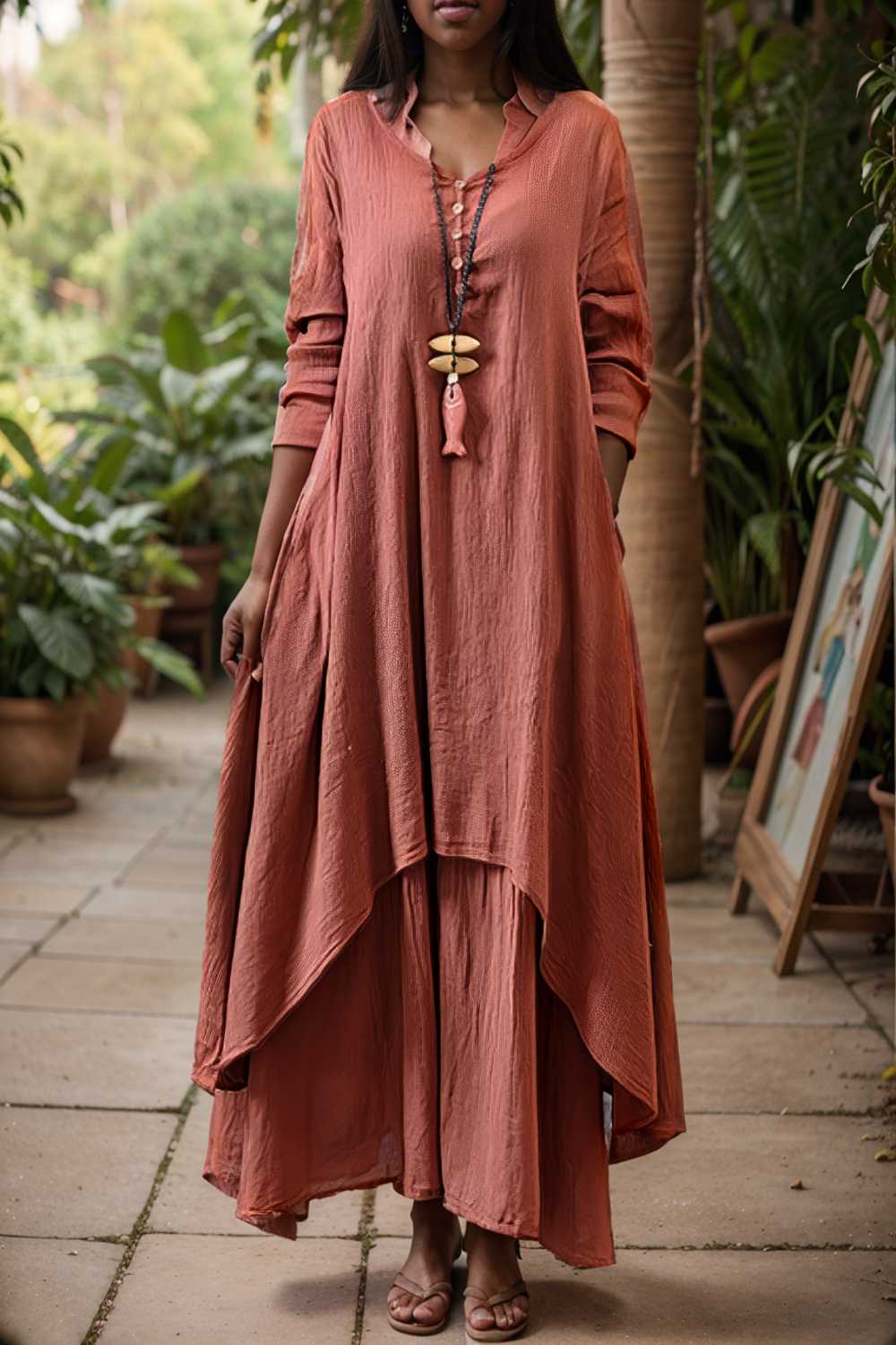 women s plus size casual dress swing dress solid color long dress maxi dress long sleeve button fake two piece v neck