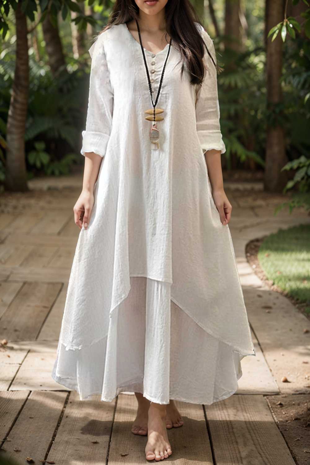 women s plus size casual dress swing dress solid color long dress maxi dress long sleeve button fake two piece v neck