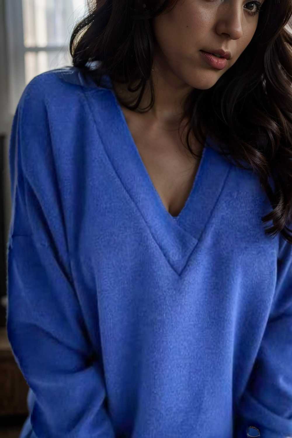 women s sweaters solid v neck long sleeve button sweater