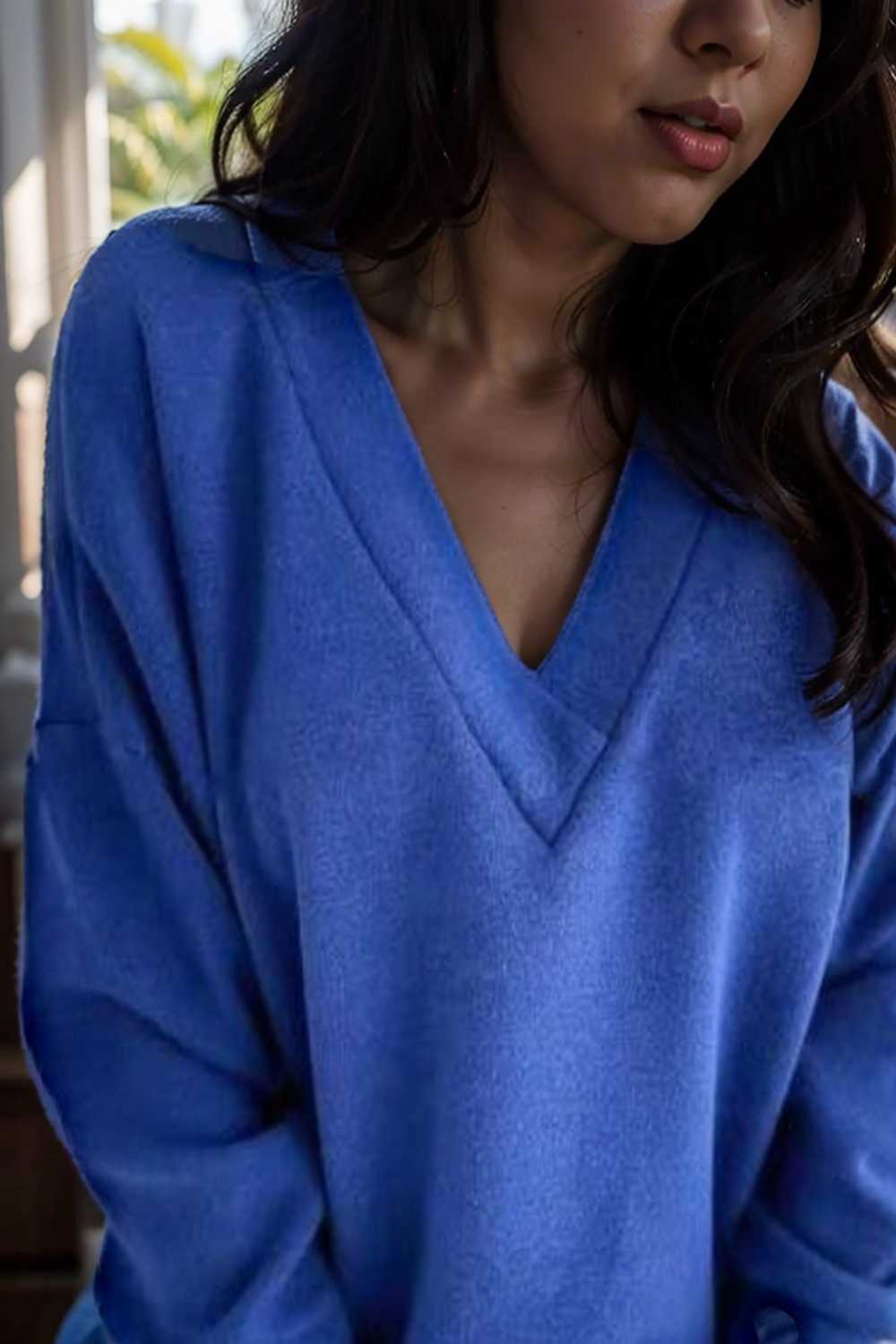 women s sweaters solid v neck long sleeve button sweater